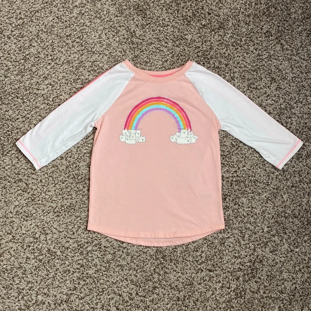 Girls Cat & Jack Springtime Glitter Raglan Tee Bundle - Picture 5 of 10